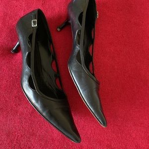Banana Republic elegant black leather shoes Sz 10 Made in Italy